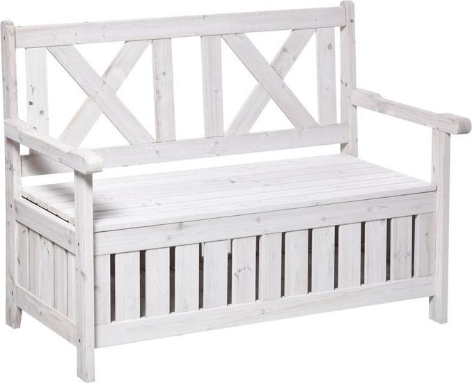 Image du produit Swisshandel24 Gartensitzbank 2-Sitzer mit Stauraum Tanne 115x61x85 cm