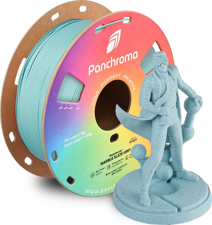 Actual product image Polymaker Panchroma™ PLA Marble (PLA, 1.75 mm, 1000 g, Grey)