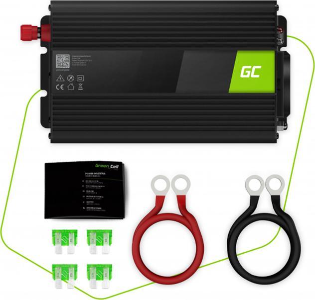 Produktbild GreenCell Voltage Car Inverter 24V to 230V 1000W Full Sine Wave