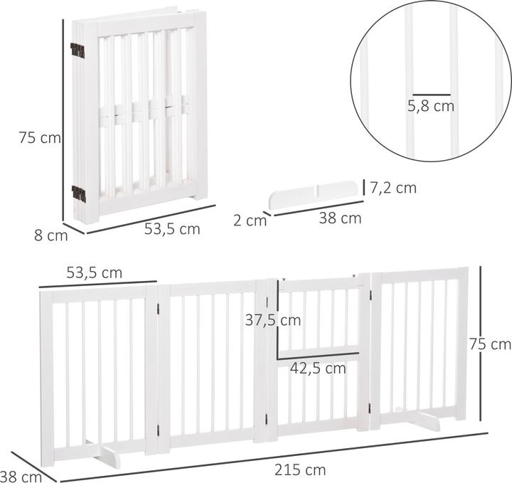 Produktbild PawHut Hunde Schutzgitter (53.50 cm)