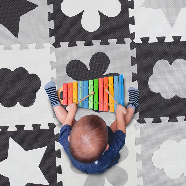 Actual product image Relaxdays Puzzle mat with border and motifs (31.5 x 31.5 x 1 cm)