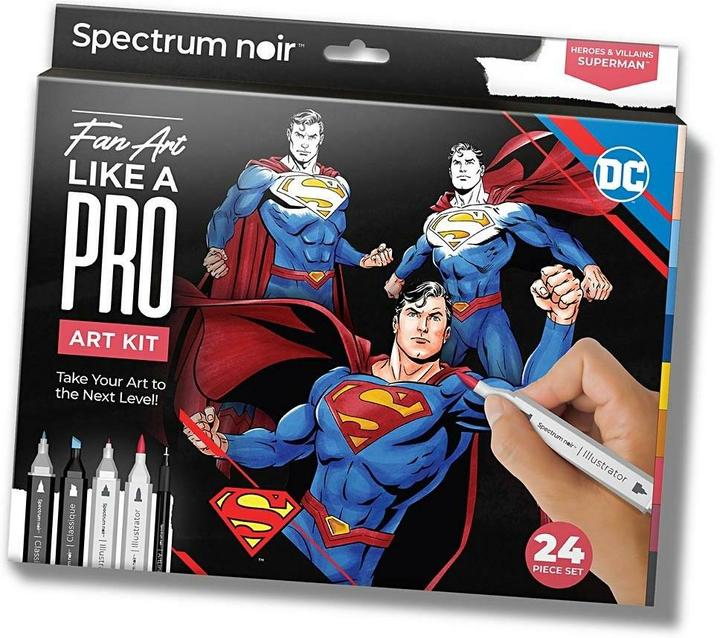 Actual product image Creativ Company Hobby set illustration comic heroes Superman colour set