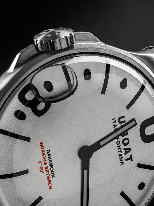 Immagine prodotto U-Boat 9542 Orologio da uomo Darkmoon White SS 44mm 5ATM (Orologio da polso analogico, 44 mm)
