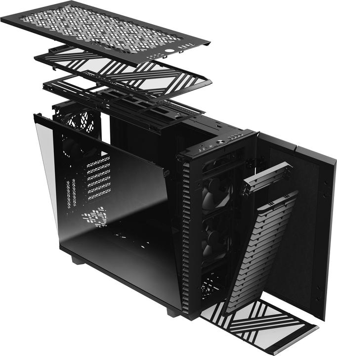 Actual product image Fractal Define 7 Black TGD (mATX, Mini-ITX, ATX, E-ATX)