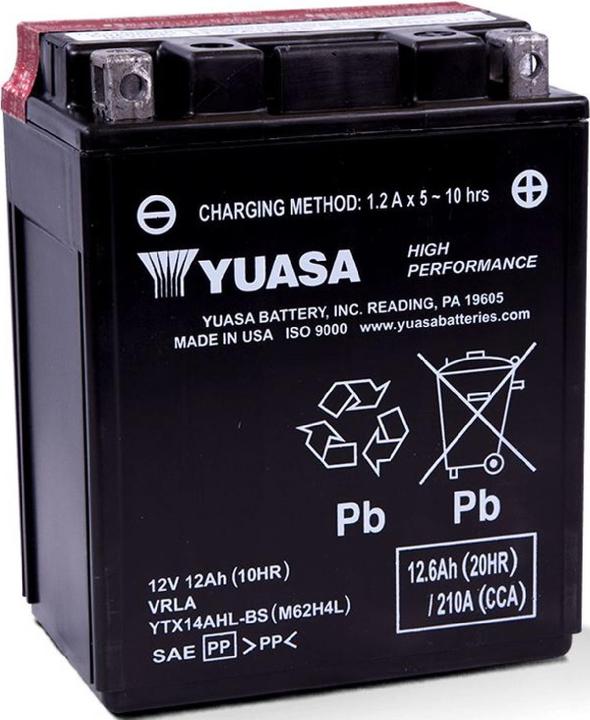 Produktbild Yuasa AGM Motorradbatterie 12V 12.6Ah 210A (12 V, 12.60 Ah, 210 A)