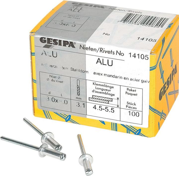 Produktbild Gesipa Blindnieten 3.0x8 mm Aluminium 100 Stück
