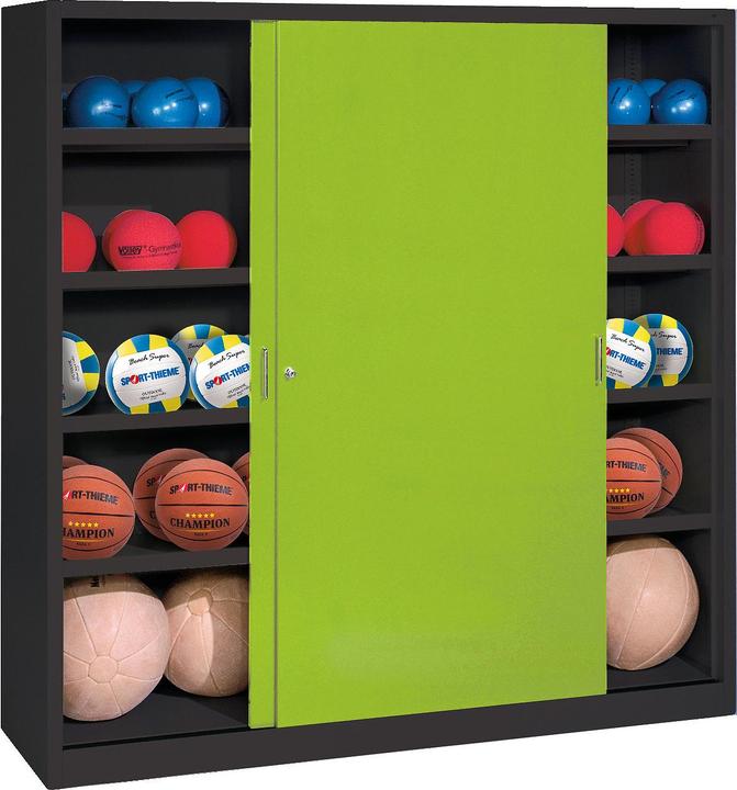 Produktbild C+P Ballschrank (HxBxT: 195x120x60 cm, mit Vollblech-Schiebetüren, Typ 4) (195 x 120 x 60 cm)