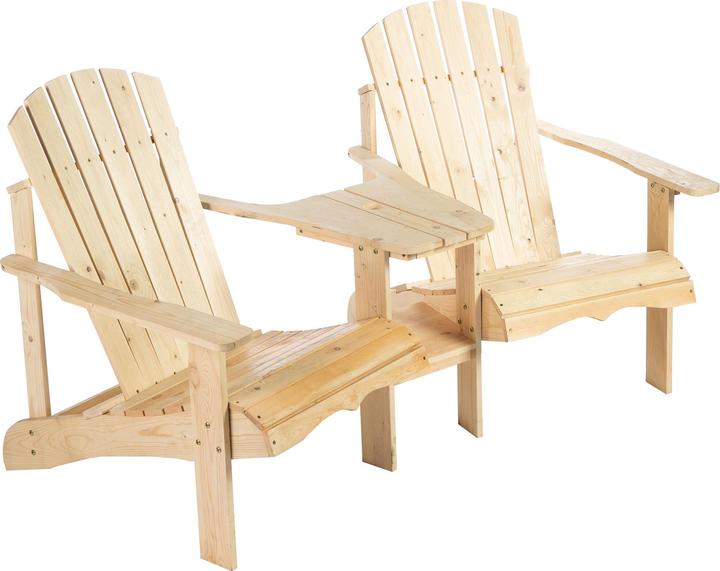 Actual product image Outsunny Garden Bench with Table and Umbrella Hole