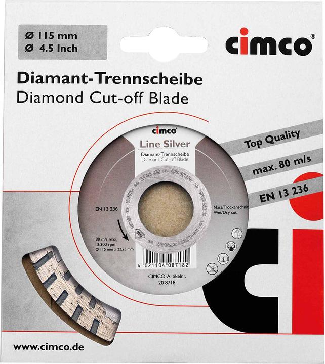Actual product image Cimco Diamond cutting disc plaster screed diameter 180