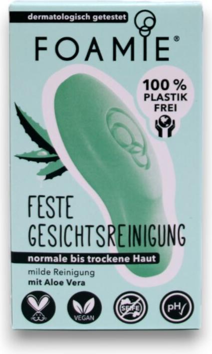 Image du produit Foamie Nettoyage solide du visage Aloe You Vera Much (Chiffons de nettoyage, 60 ml)