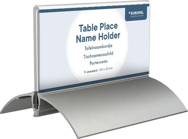 Actual product image Europel Table name plate, 52 x 100 mm, aluminium base