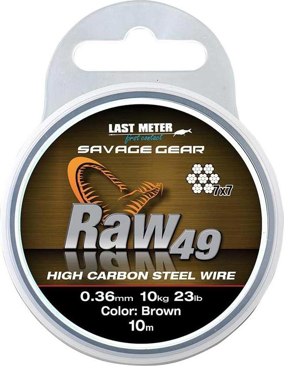 Actual product image Savage Gear Raw49 High Carbon Steel Wire 10m (23 kg, 0.54 mm)
