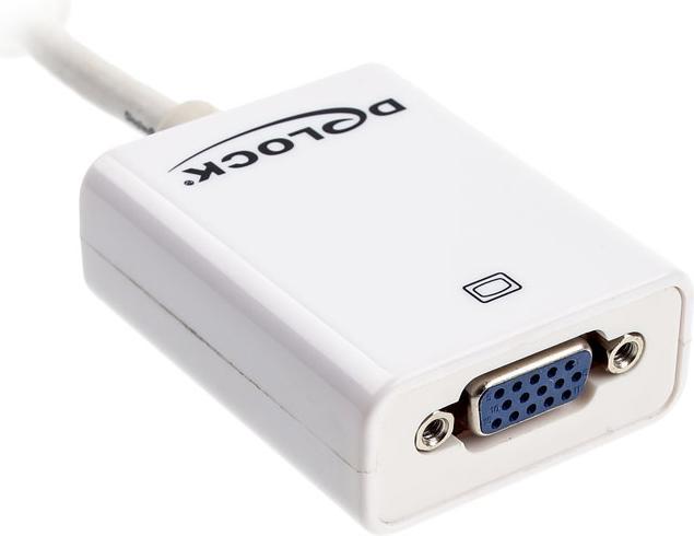 Image du produit Delock Adaptateur d'écran DP vers VGA-Bu blanc (VGA, 16 cm)