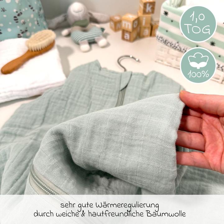 Image du produit Makian Schlafsäcke Musselin-Schlafsack - Mint - Gr. 60 cm (60 cm, 1.0 TOG)