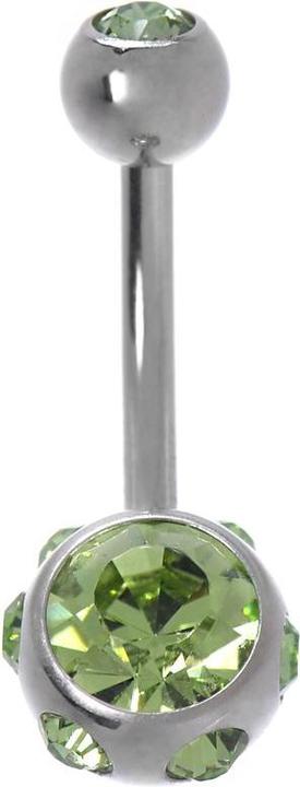 Actual product image Bijouteria Bellypiercing (Surgical steel 316L, Crystal)