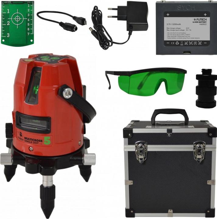 Produktbild Futech Multicross 5 SD Kruislijnlaser Groen in Koffer - 033.05G