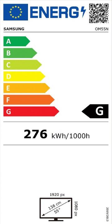 Energie-Label Samsung OM55N-D (1920 x 1080 Pixel, 55")