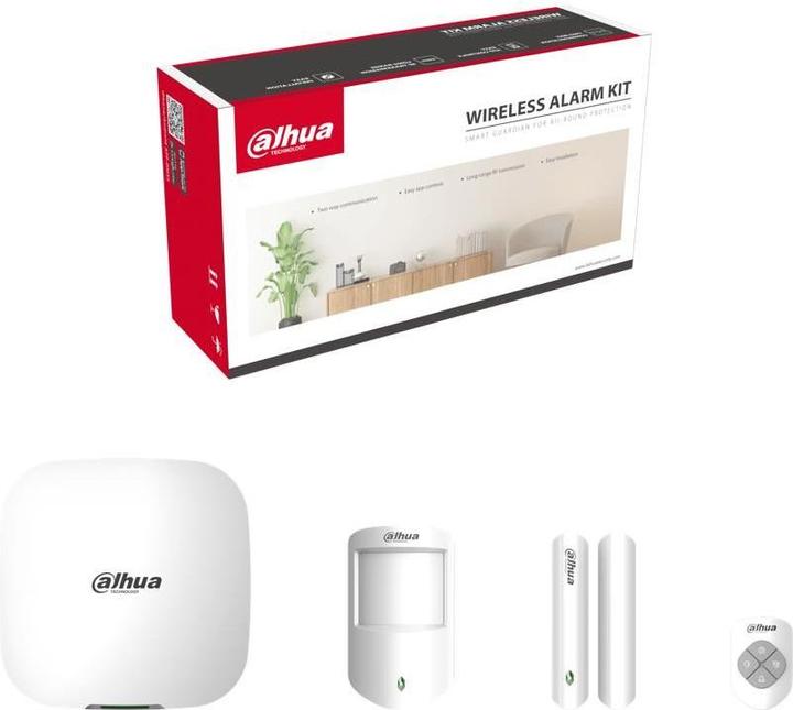 Actual product image Dahua Kit Allarme Wireless (868) 4g Hub Keyfob Door Detector Pir Detect (4G)