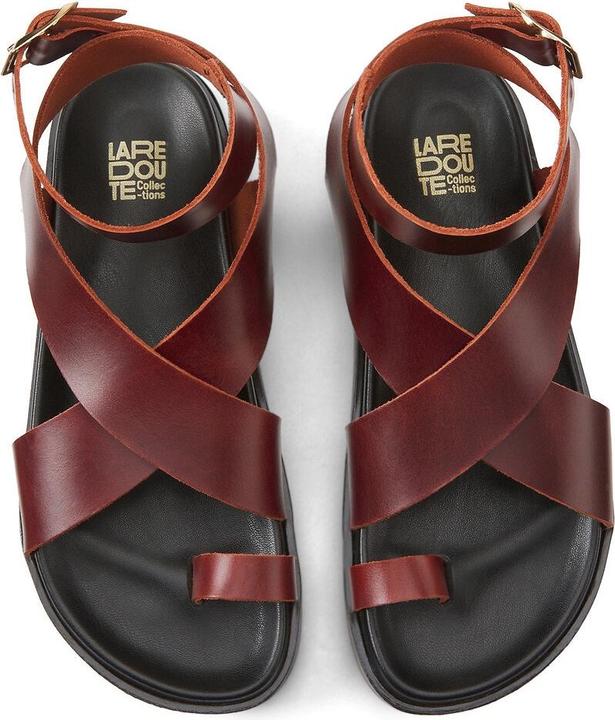 Actual product image La Redoute Collections Leather wedge sandals (41)