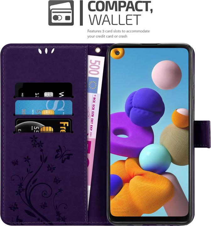 Produktbild Cadorabo Flower Book Cover (Samsung Galaxy A21s)