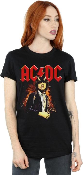 Actual product image AC/DC Womens/Ladies Angus Highway To Hell Cotton Boyfriend T-Shirt (XL)