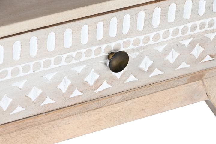 Actual product image DKD Home Decor TV furniture White Natural Mango wood 130 x 40 x 45 cm (130 x 40 x 45 cm)