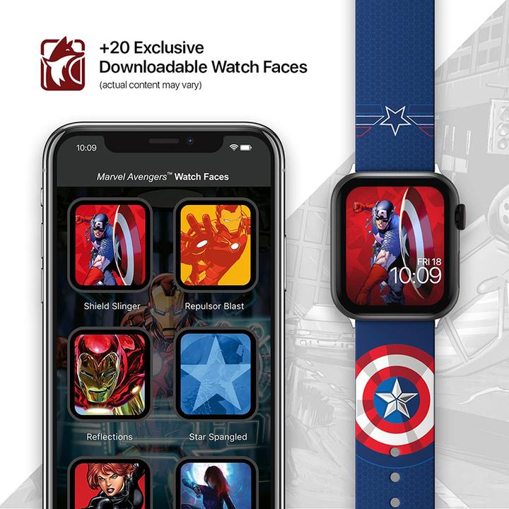 Immagine prodotto Moby Fox Bracciale Marvel per smartwatch Insignia Collection: Captain America (Silicone)