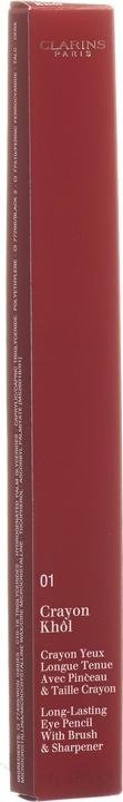 Actual product image Clarins Crayon Khol Long-Brush & Sharpener (01 Carbon Black)