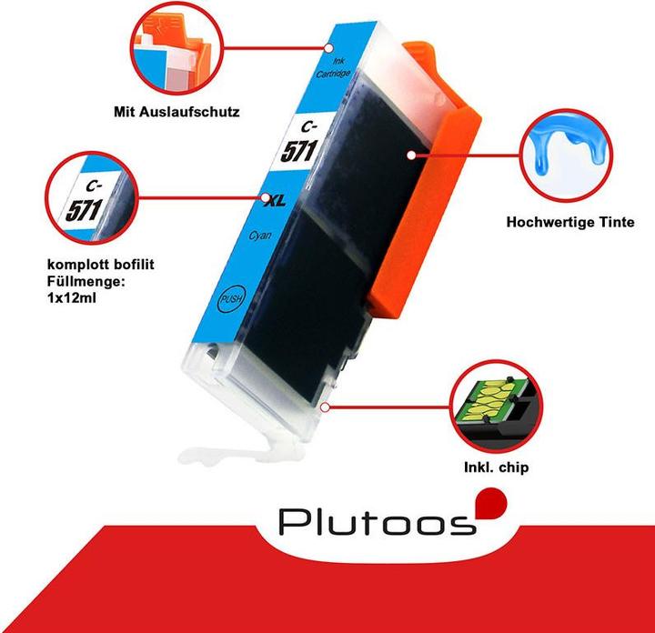 Immagine prodotto Plutoos Cartucce Canon PGI-570 CLI-571 compatibili XXL, set da 5 colori