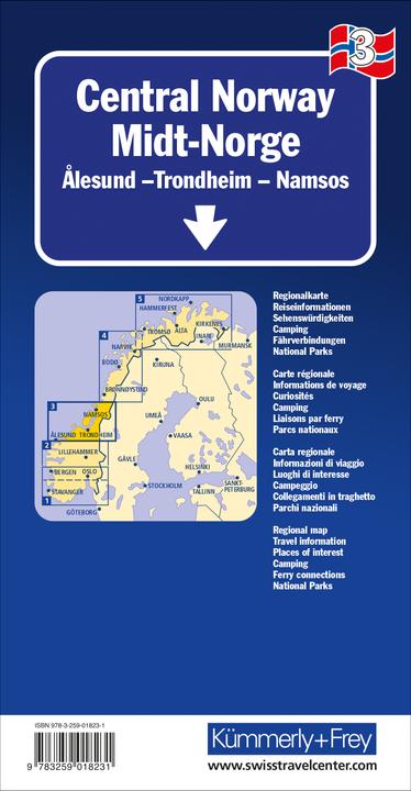 Immagine prodotto Kümmerly+Frey Mappa Norvegia Centrale Carta regionale. Norvege Centrale / Norvegia Centrale /