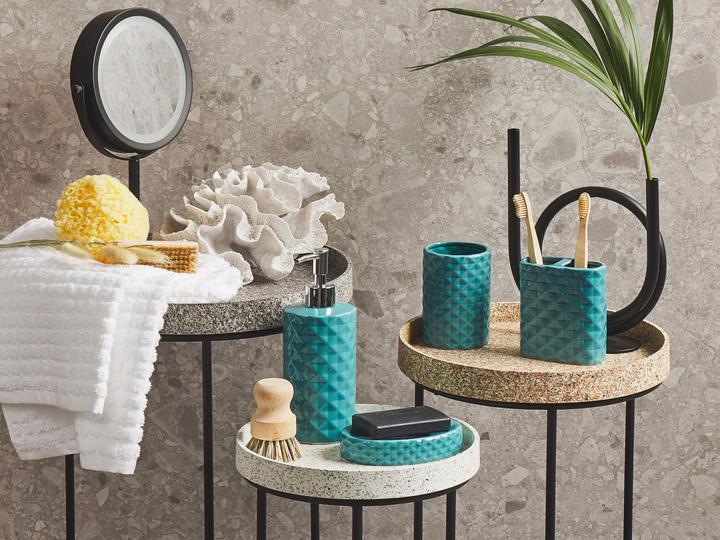 Immagine prodotto Beliani Set da bagno 4 pezzi in ceramica turchese GUATIRE