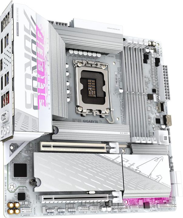 Actual product image Gigabyte B860M AORUS ELITE WIFI6E ICE (LGA 1851, Intel B860, mATX)