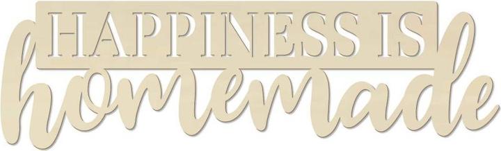 Produktbild Trenddeko Pappel Happiness is homemade (60 x 18 cm)