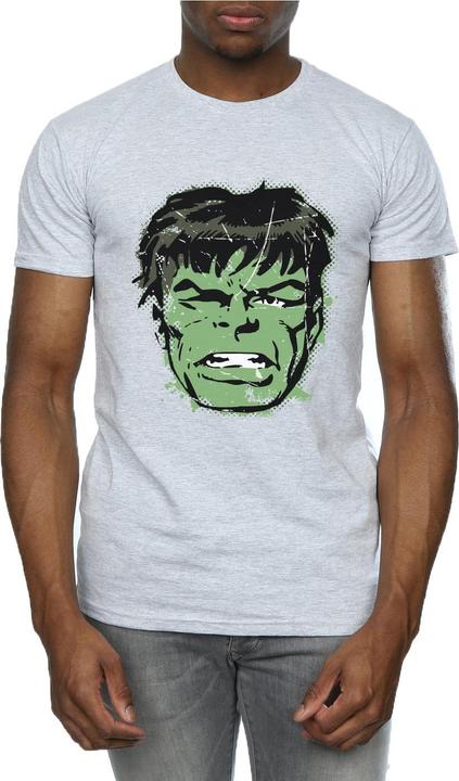 Actual product image Mens Incredible Hulk Distressed Face T-Shirt (L)
