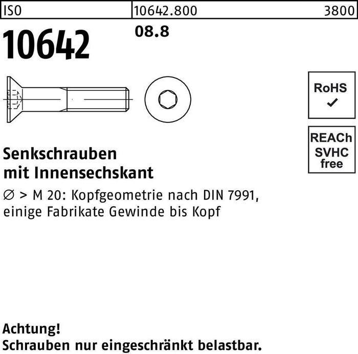 Actual product image Countersunk screw ISO 10642 hexagon socket M 5 x 20 8.8 (500 Screws per piece)