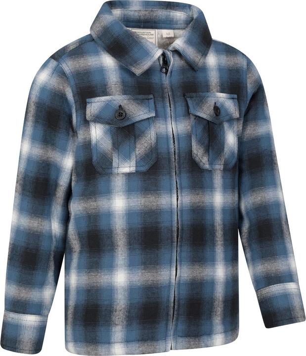Actual product image Mountain Warehouse Childrens/Kids Stream Checked Borg Lined Full Zip Shirt Jacket (128)