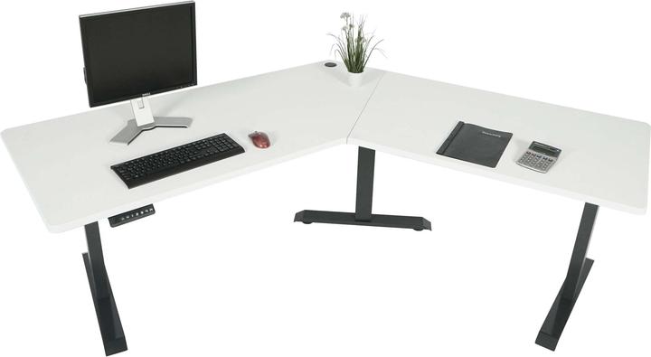 Image du produit Swisshandel24 Bureau, table d'ordinateur, hauteur réglable électriquement à 120° blanc, gris anthracite