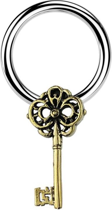 Image du produit Star Piercing Micro Closure anneau argent clé doré (Laiton, Acier chirurgical 316L)