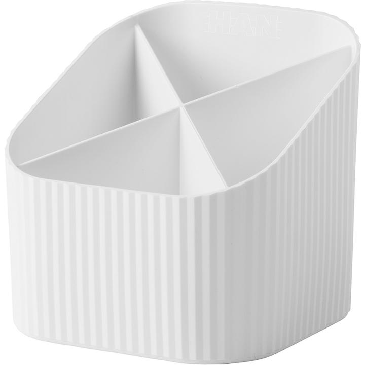 Han Pencil holder Re-X-LOOP, white 4 compartments, 100% recycled eco-plastic