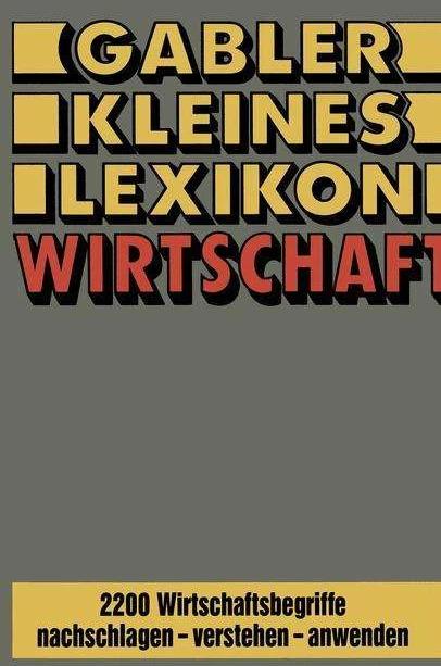 Actual product image Gabler Kleines Lexikon Wirtschaft (German, Na Gabler-Lexikon-Red., 1989)