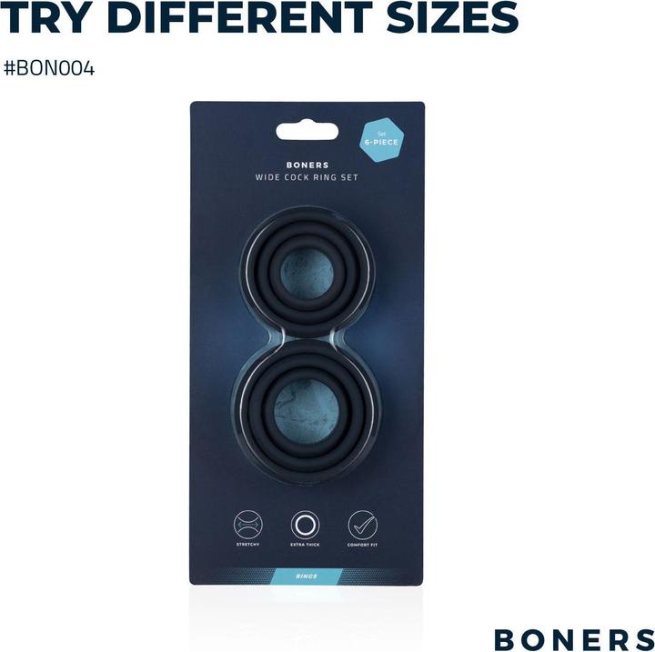Image du produit Boners Ensemble de cockring large (9 cm)