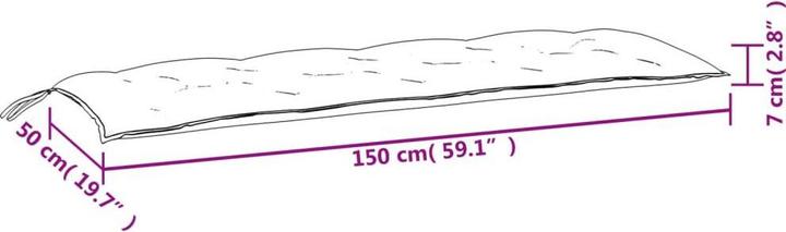 Actual product image VidaXL Garden bench cushion O x ford fabric (150 x 50 x 7 cm)