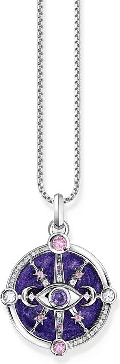 Produktbild Thomas Sabo Kettenanhänger Auge mit kosmischen Details und bunten Steinen Silber geschwärzt (Emaille, 925er Silber)
