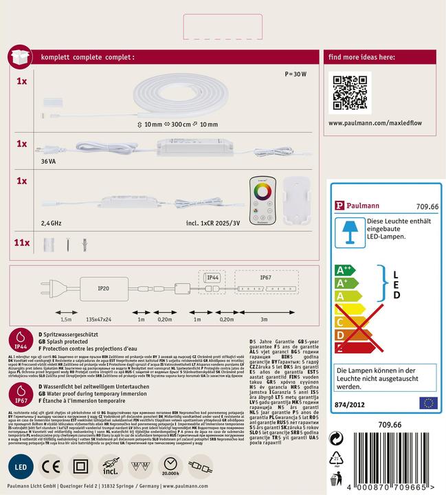 Produktbild Paulmann MaxLED Flow Stripe Set (Mehrfarbig, 300 cm, Indoor)
