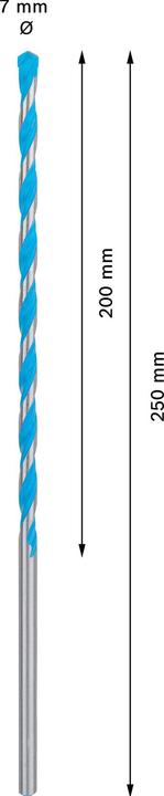 Image du produit Bosch Professional Zubehör Foret Expert CYL-9 MultiConstruction, 6,5 x 200 x250 mm, d 6,5 mm (7.0 millimètres)