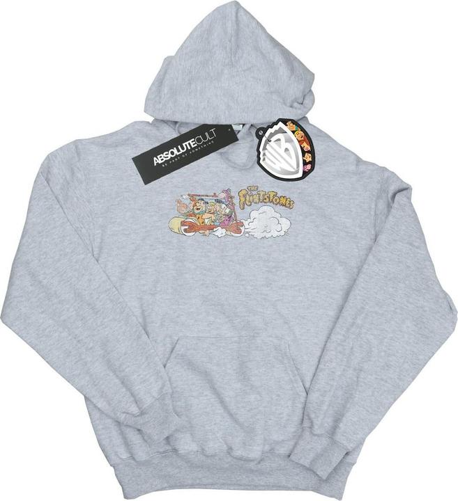 Actual product image The Flintstones Womens/Ladies Family Car Distressed Hoodie (L)