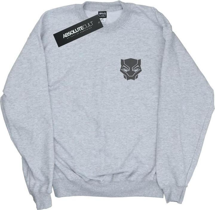 Black Panther Schwarz auf Schwarz Brust drucken Baumwolle Sweatshirt