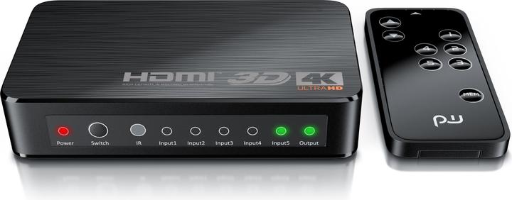 Actual product image Primewire HDMI 2.0 switch, 5-port Ultra HD 4K HDMI switch with remote control, 5x IN/1x OUT distributor