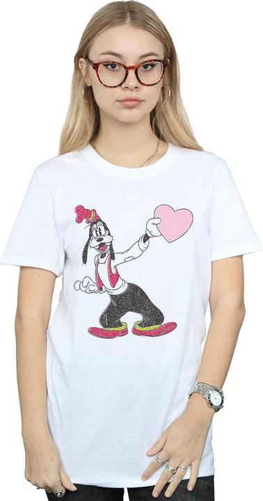 Actual product image Disney Womens/Ladies Goofy Love Heart Cotton Boyfriend T-Shirt (XL)