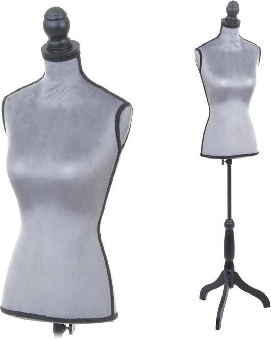 Image du produit Swisshandel24 Mannequin, mannequin torse femme, mousse - velours gris